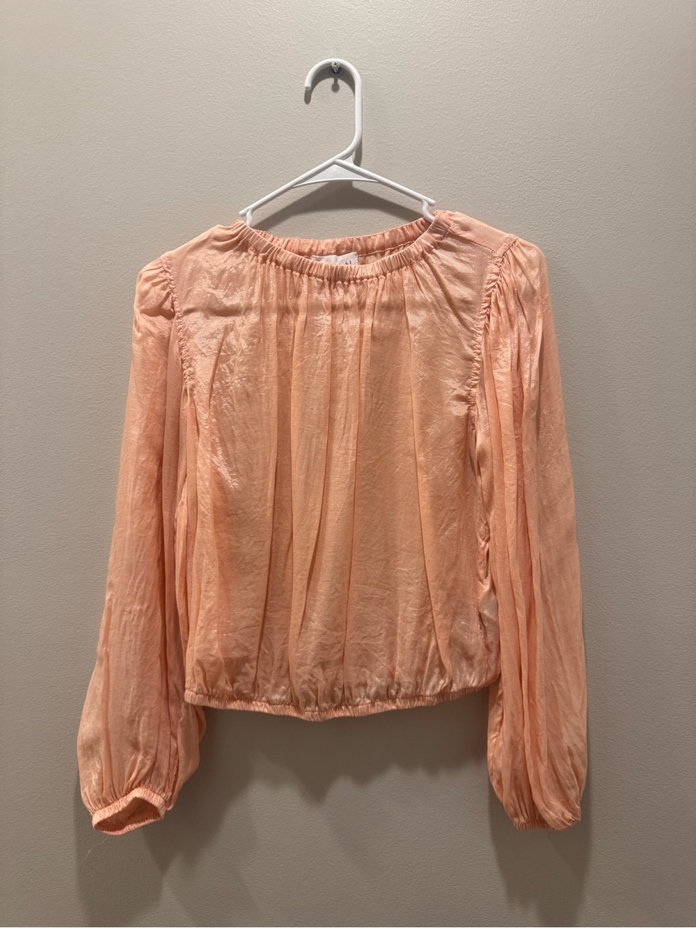 Bella Dahl Peach Long-Sleeve Peasant Blouse